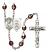 Saint Christopher and Air Force Rosary with Garnet Aurora Borealis Beads