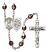 Saint Christopher and EMT Rosary with Garnet Aurora Borealis Beads