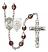 Saint Christopher and Army Rosary with Garnet Aurora Borealis Beads