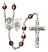 Saint Christopher and Marines Rosary with Garnet Aurora Borealis Beads