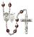 Saint Christopher and Nat'l Guard Rosary with Garnet Aurora Borealis Beads