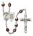 Saint Christopher and Navy Rosary with Garnet Aurora Borealis Beads