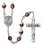 San Cristobal Engravable Rosary with Garnet Aurora Borealis Beads