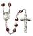 Saint Dominic de Guzman Engravable Rosary with Garnet Aurora Borealis Beads