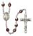 Saint Elmo Engravable Rosary with Garnet Aurora Borealis Beads