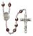 Saint George Engravable Rosary with Garnet Aurora Borealis Beads