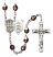 Saint George and Air Force Rosary with Garnet Aurora Borealis Beads