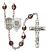 Saint George and Coast Guard Rosary with Garnet Aurora Borealis Beads