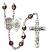 Saint George and Marines Rosary with Garnet Aurora Borealis Beads