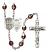 Saint George and Nat'l Guard Rosary with Garnet Aurora Borealis Beads