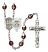 Saint George and Navy Rosary with Garnet Aurora Borealis Beads