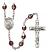 Saint Gerard Majella Engravable Rosary with Garnet Aurora Borealis Beads