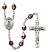 Saint Henry II Engravable Rosary with Garnet Aurora Borealis Beads