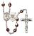 Saint Joan of Arc and Coast Guard Rosary with Garnet Aurora Borealis Beads