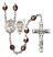 Saint Joan of Arc and Nat'l Guard Rosary with Garnet Aurora Borealis Beads