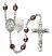 Saint Joseph of Cupertino Rosary with Garnet Aurora Borealis Beads