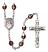 San Jose Engravable Rosary with Garnet Aurora Borealis Beads