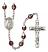 Saint Lucia of Syracuse Engravable Rosary with Garnet Aurora Borealis Beads