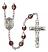 Saint Lazarus Engravable Rosary with Garnet Aurora Borealis Beads