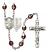 Saint Luke the Apostle and Doctor Rosary with Garnet Aurora Borealis Beads