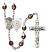 Saint Michael and Army Rosary with Garnet Aurora Borealis Beads