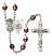 Saint Michael and Marines Rosary with Garnet Aurora Borealis Beads