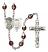 Saint Michael and Nat'l Guard Rosary with Garnet Aurora Borealis Beads