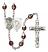 Saint Michael and Paratrooper Rosary with Garnet Aurora Borealis Beads