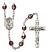 Saint Paul the Apostle Engravable Rosary with Garnet Aurora Borealis Beads