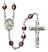 Our Lady of Providence Engravable Rosary with Garnet Aurora Borealis Beads