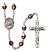 Virgen de la Divina Providencia Engravable Rosary with Garnet Aurora Borealis Beads