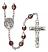 San Raymon Nonato Engravable Rosary with Garnet Aurora Borealis Beads