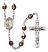 Saint Theresa Engravable Rosary with Garnet Aurora Borealis Beads