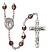 San Juan de Dios Engravable Rosary with Garnet Aurora Borealis Beads