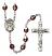 Saint Casimir of Poland Engravable Rosary with Garnet Aurora Borealis Beads