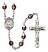 Saint Julie Billiart Engravable Rosary with Garnet Aurora Borealis Beads