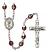 Saint Marcellin Champagnat Engravable Rosary with Garnet Aurora Borealis Beads