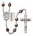 Sts. Cosmas & Damian and Doctors Rosary with Garnet Aurora Borealis Beads