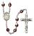 Maria Stein Engravable Rosary with Garnet Aurora Borealis Beads