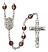 Saint Jerome Engravable Rosary with Garnet Aurora Borealis Beads