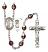 Saint Christopher and Volleyball Rosary with Garnet Aurora Borealis Beads