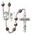 Saint Christopher and Figure Skating Rosary with Garnet Aurora Borealis Beads