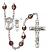 Saint Christopher and Cheerleading Rosary with Garnet Aurora Borealis Beads