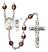 Saint Christopher and Gymnastics Rosary with Garnet Aurora Borealis Beads