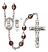 Saint Christopher and Lacrosse Rosary with Garnet Aurora Borealis Beads