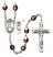 Saint Christopher and Softball Rosary with Garnet Aurora Borealis Beads