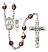 Saint Christopher and Track & Field Rosary with Garnet Aurora Borealis Beads