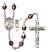 Saint Christopher and Football Rosary with Garnet Aurora Borealis Beads