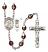 Saint Christopher and Soccer Rosary with Garnet Aurora Borealis Beads