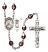 Saint Christopher and Ice Hockey Rosary with Garnet Aurora Borealis Beads